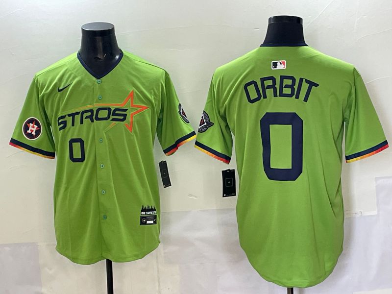 Men 2025 Houston Astros #0 Orbit Green Three generations Joint Name Nike MLB Jersey style 5->houston astros->MLB Jersey